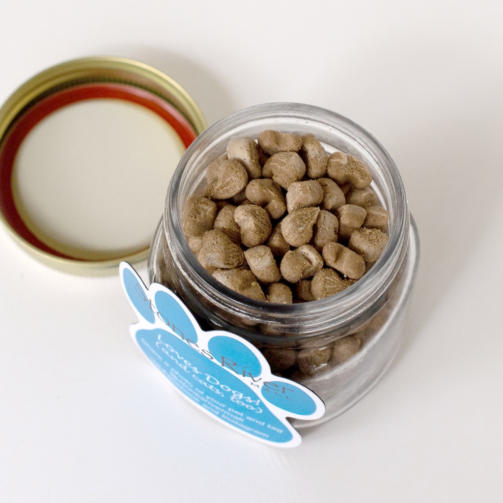 Half Pint Jar with Paw Magnet Pet Fill open