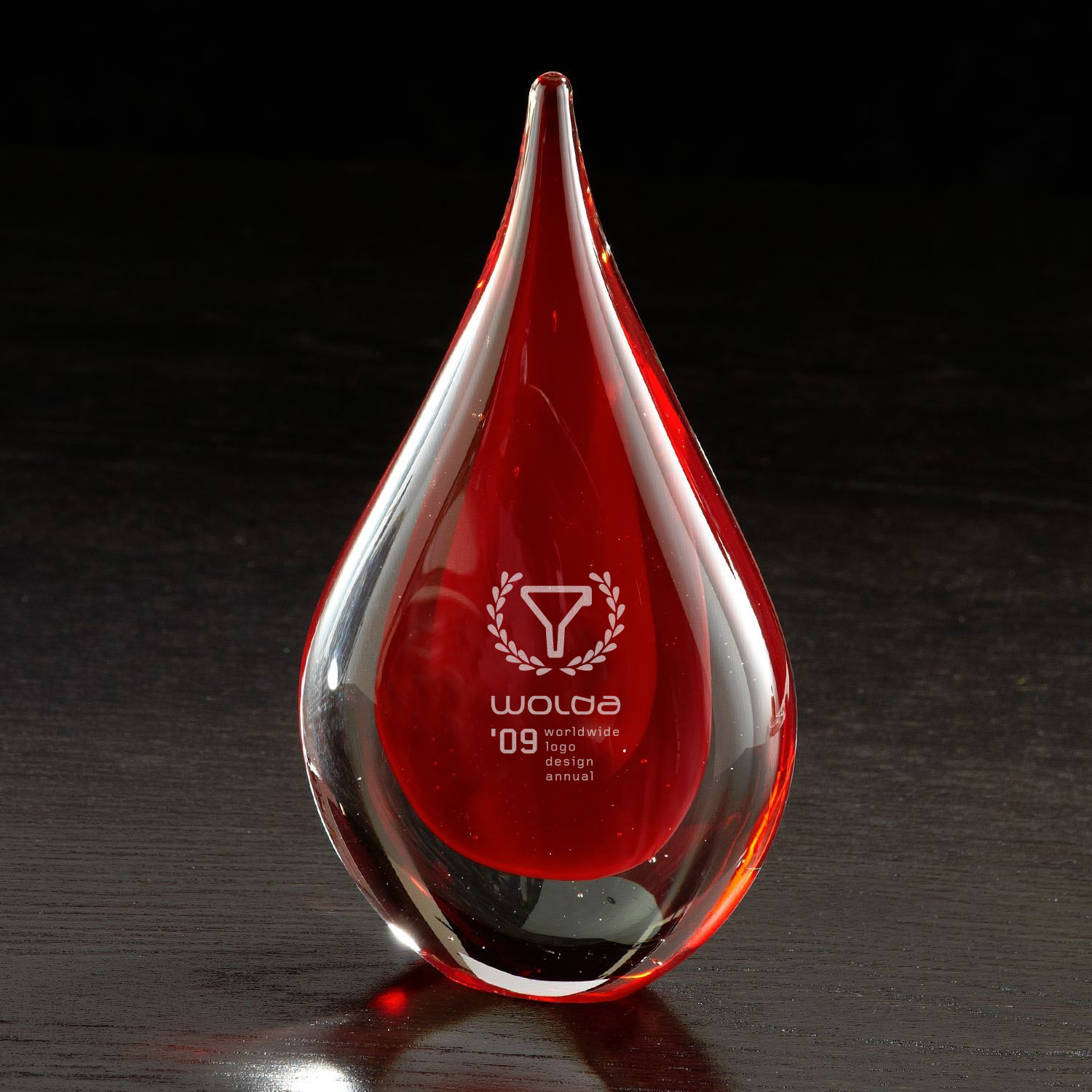 Fusion Art Glass Award w/ Clear Base